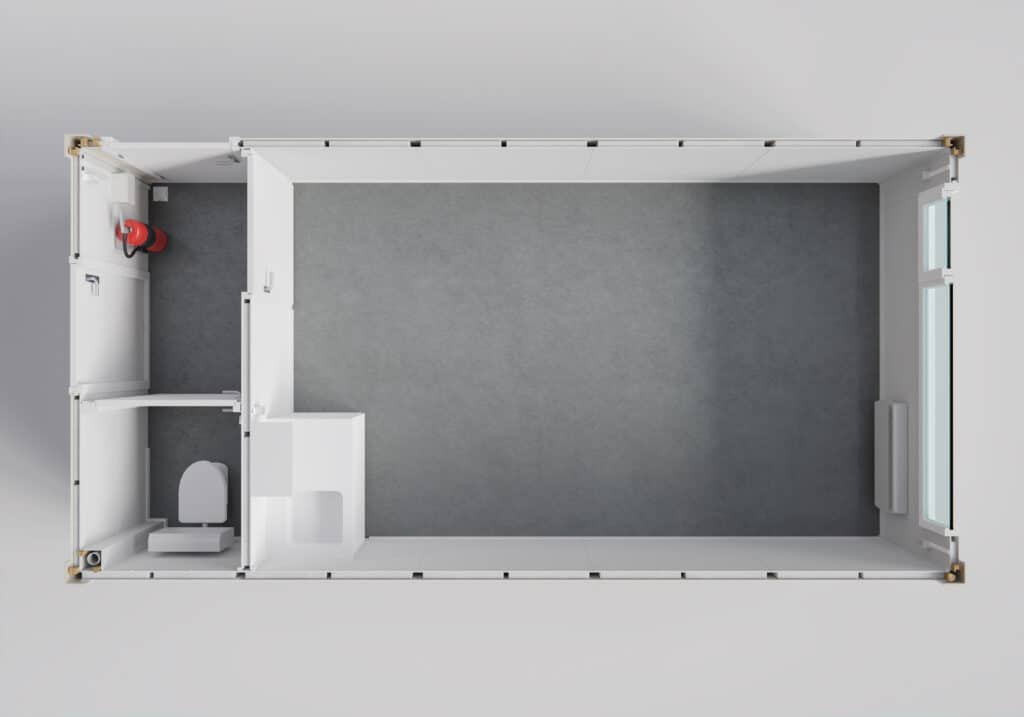 Kantoorunit met toilet en keuken
