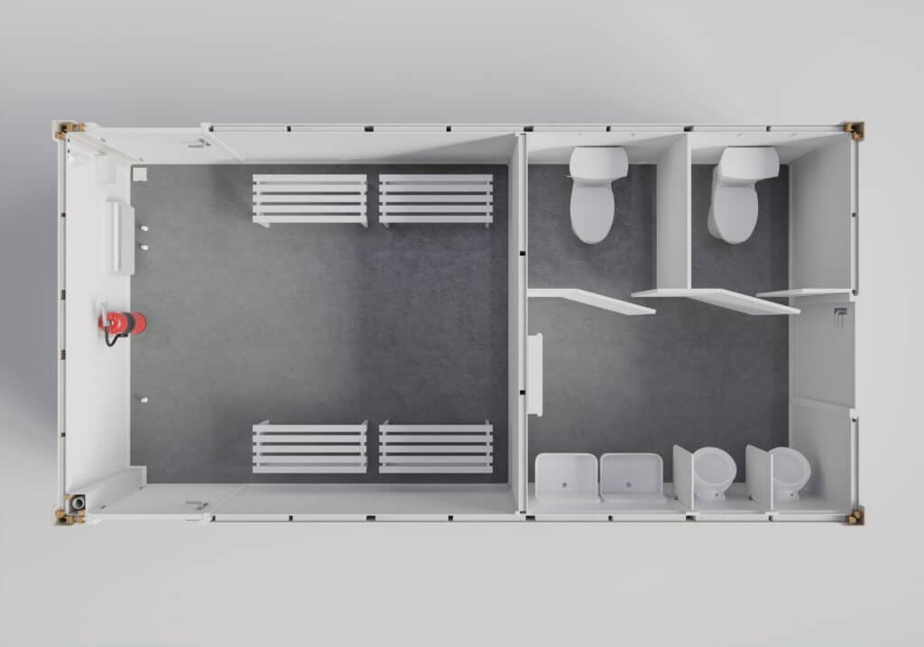 Kleedkamer unit met sanitair